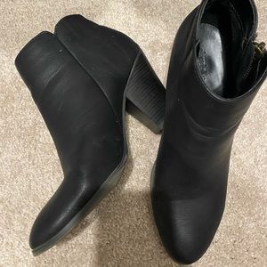 Leather-Look Black Booties